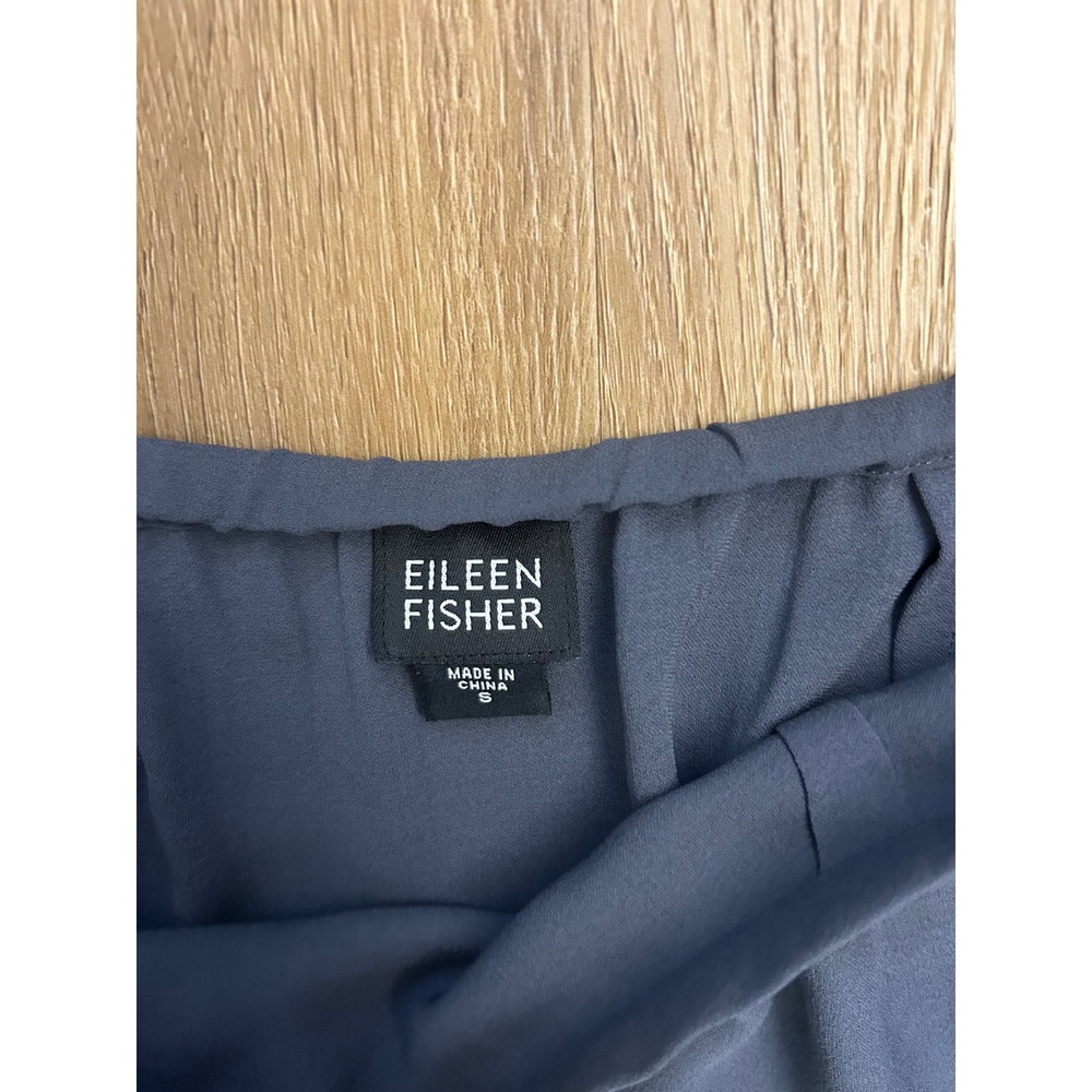 Eileen Fisher Silk 2 Piece Set Blouse Maxi Skirt Blue Gray M S office workwear - Picture 4 of 8